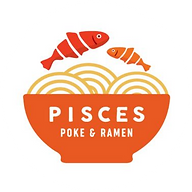 Pisces Logo - Two Fish on top of a ramen bowl